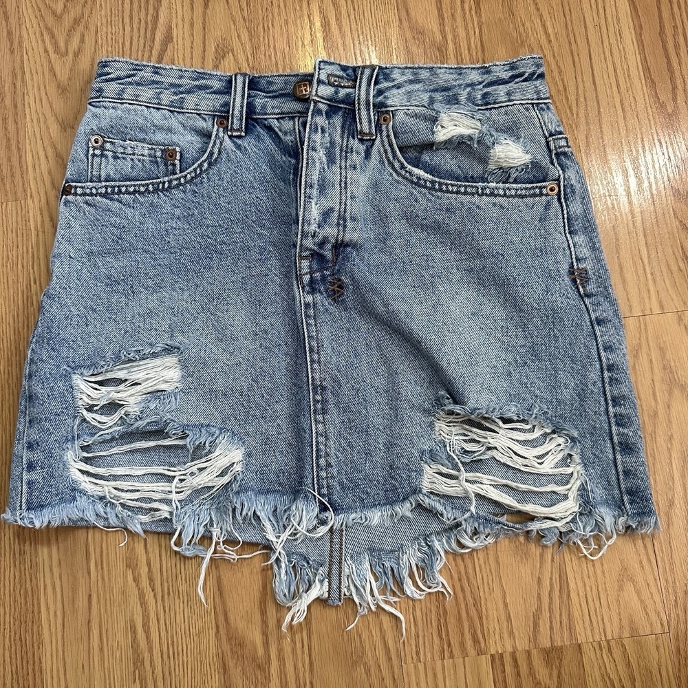 Ksubi Denim Mini Moss Skirt Broken Blue 24